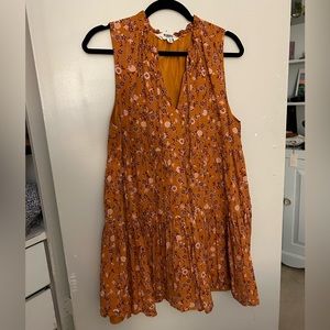 STEVE MADDEN/BB DAKOTA Burnt Orange Tiered Dress With Ties